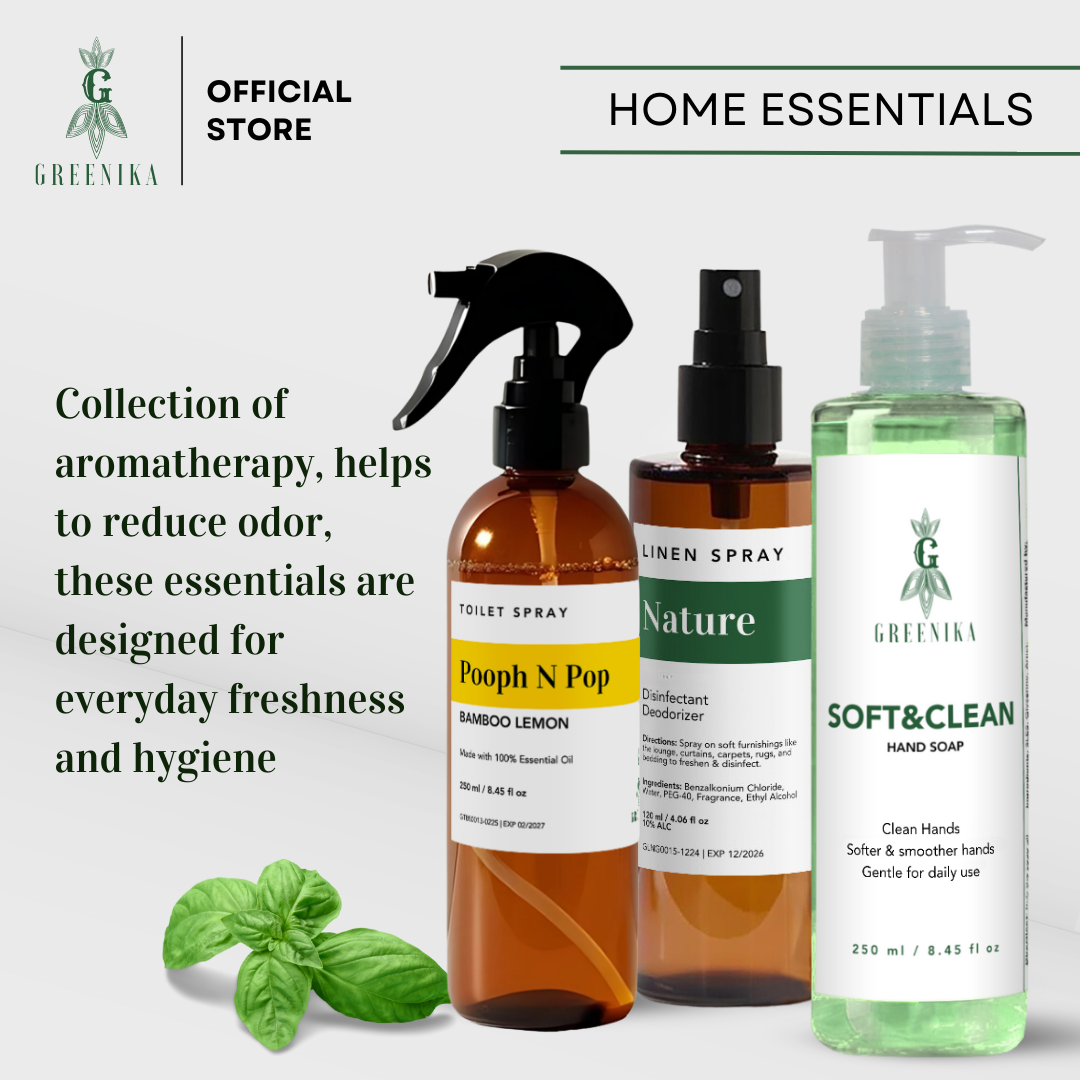 Greenika Home Essentials Gift Pack - Air Freshener, Home Aromatherapy & Care Kit