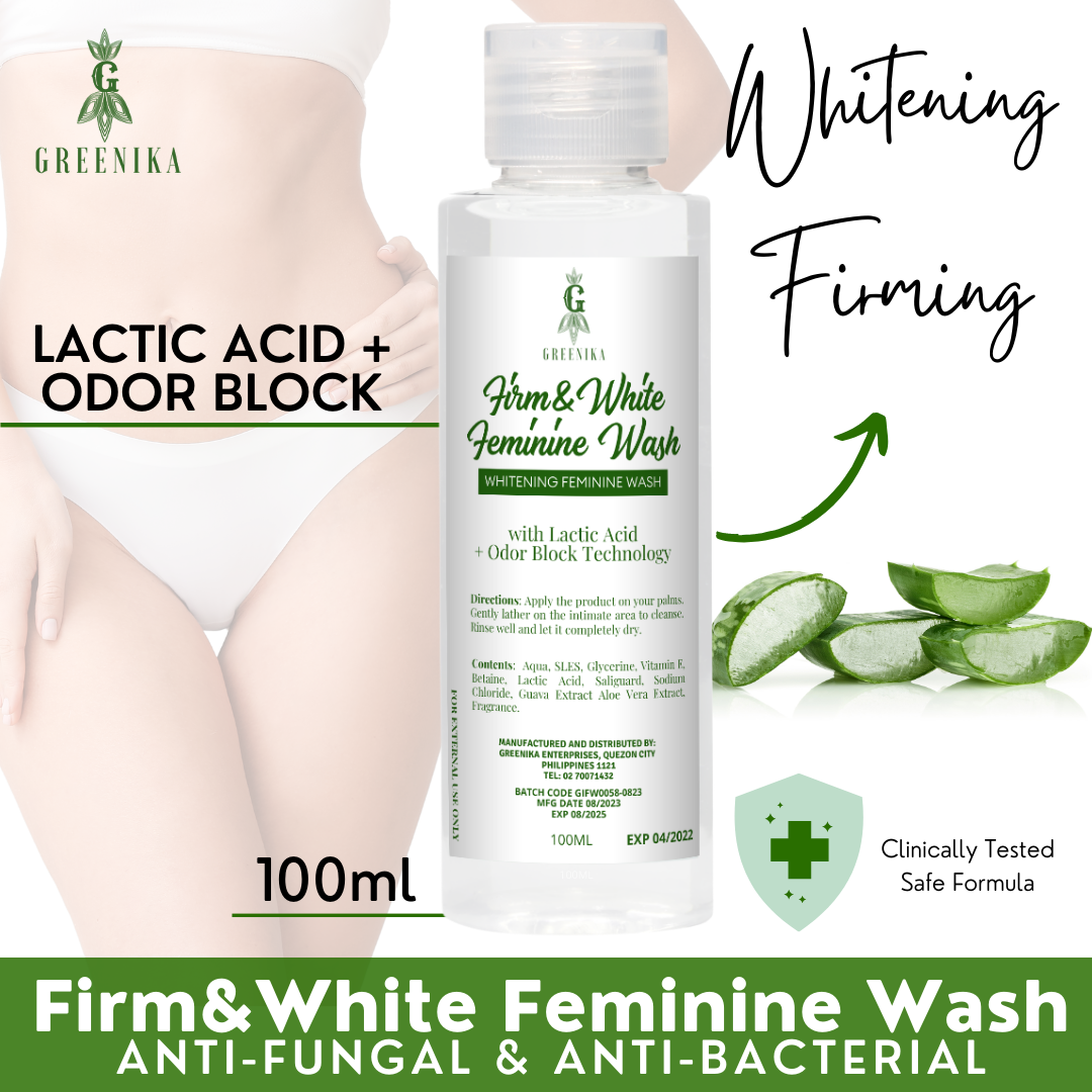 [ FIRMING + WHITENING FEMININE WASH ] Greenika Firm&White Feminine Wash Maintains pH Care Anti Itch Anti Odor Gentle and Mild on Skin Balances PH Inner Thighs Whitening Private Area Whitening Fem Wash Whitening Feminine Wash Firming