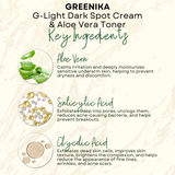 Greenika 100ML Aloe Vera Toner + 30G G-Light Dark Spot Cream