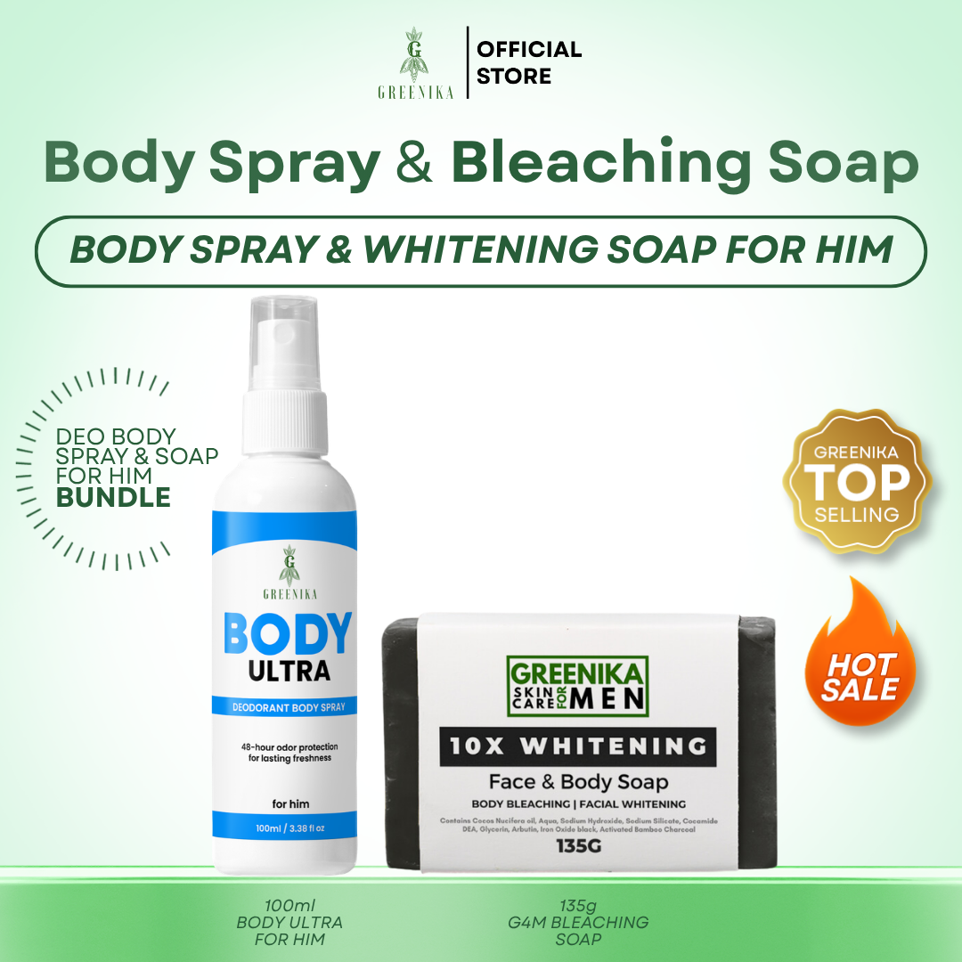 Greenika for Men Body Ultra Spray for Him + Bleaching Soap Combo