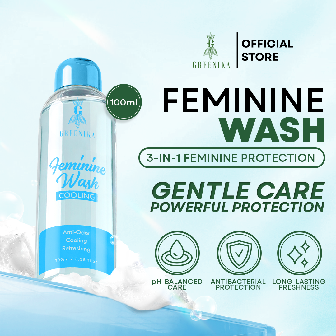 [ ACTIVE COOL FEMININE WASH ] Greenika Fresh&Cool Feminine Wash Blocks Odor & Itchiness with Tea Tree Oil Antibacterial Antifungal Anti Itch Anti Odor Gentle and Mild on Skin Balances PH Tea Tree Oil to Remove Bacteria, Fungi and other Germs Intimate Area