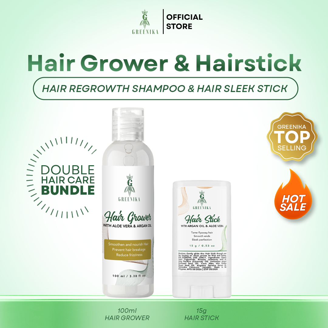 Greenika Hair Grower Shampoo + Hair Sleek Stick Combo