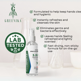 Greenika 100ML Alcospray Natural Spray Hand Sanitizer with Moisturizer