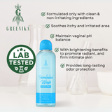 [ ACTIVE COOL FEMININE WASH ] Greenika Fresh&Cool Feminine Wash Blocks Odor & Itchiness with Tea Tree Oil Antibacterial Antifungal Anti Itch Anti Odor Gentle and Mild on Skin Balances PH Tea Tree Oil to Remove Bacteria, Fungi and other Germs Intimate Area
