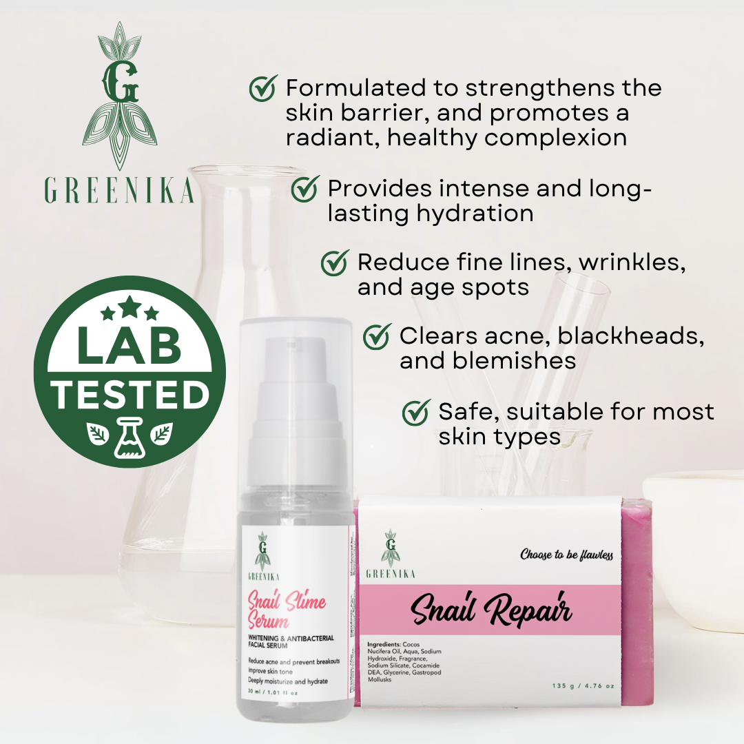 Greenika Organic Snail Slime Combo Soap and Serum