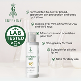 Greenika Sun Protect Sun Block Lotion SPF70 Broad Spectrum