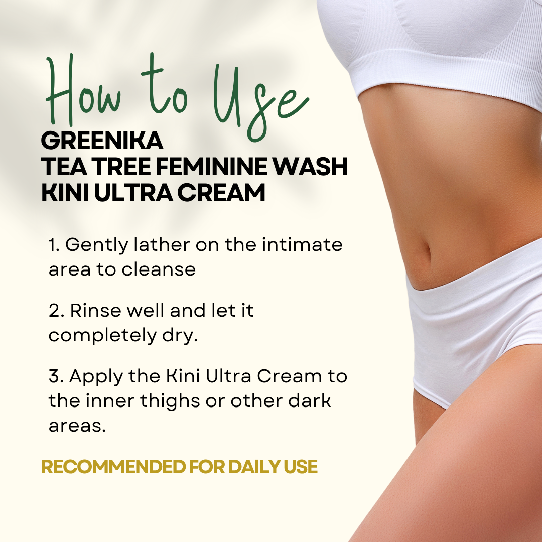 Greenika Tea Tree Feminine Wash + Kini Ultra Cream Combo