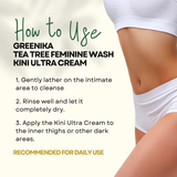 Greenika Tea Tree Feminine Wash + Kini Ultra Cream Combo