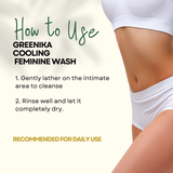 [ ACTIVE COOL FEMININE WASH ] Greenika Fresh&Cool Feminine Wash Blocks Odor & Itchiness with Tea Tree Oil Antibacterial Antifungal Anti Itch Anti Odor Gentle and Mild on Skin Balances PH Tea Tree Oil to Remove Bacteria, Fungi and other Germs Intimate Area