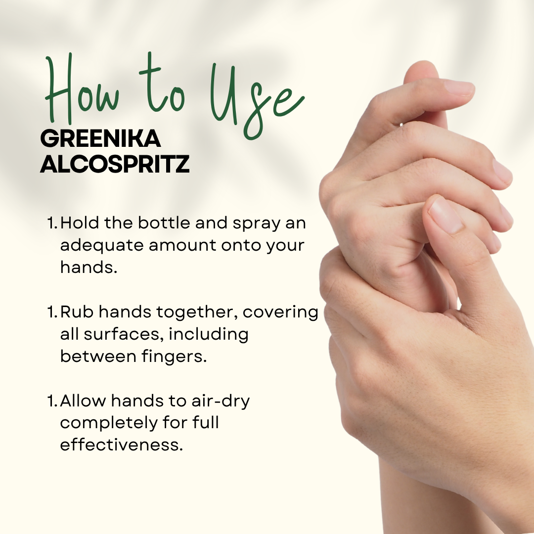 Greenika 100ML Alcospray Natural Spray Hand Sanitizer with Moisturizer