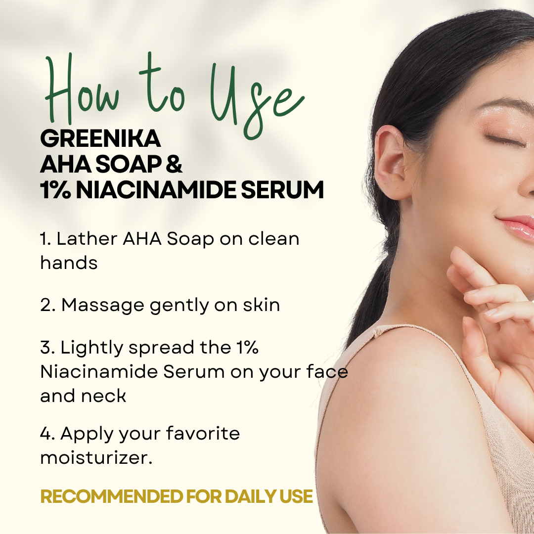 Greenika AHA Combo Face Whitening Serum & AHA Soap Set