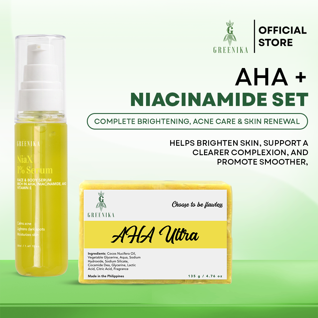 Greenika AHA Combo Face Whitening Serum & AHA Soap Set