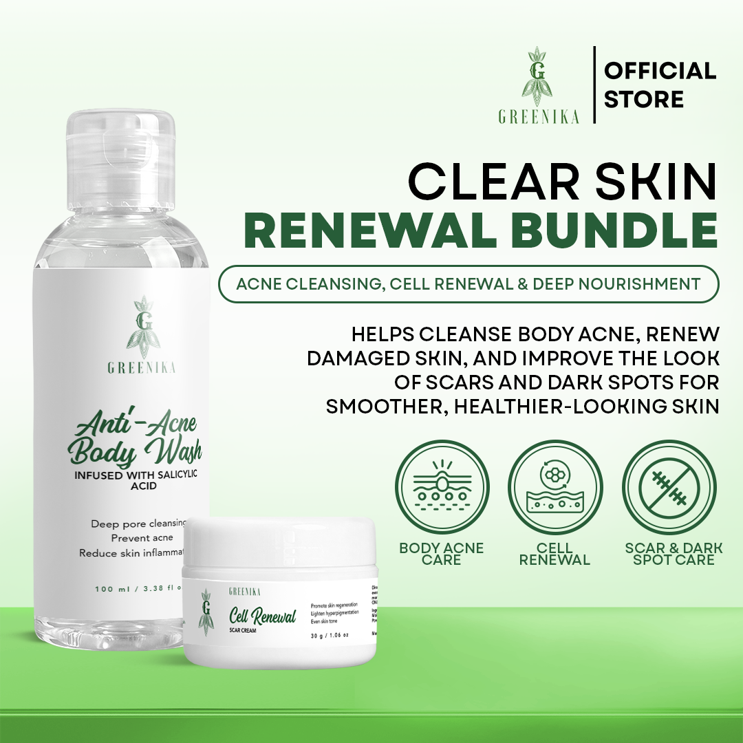 Greenika Acne Body Wash + Cell Renewal Cream Combo