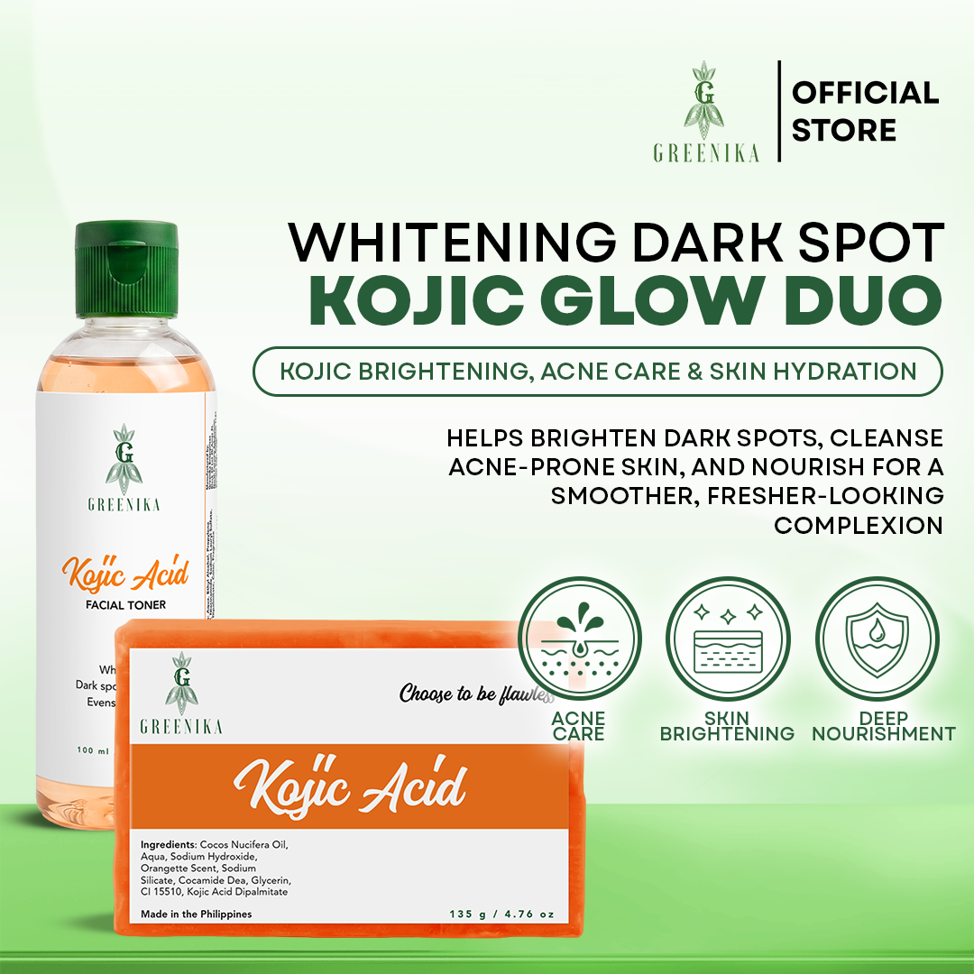 Greenika 50ML Kojic Acid Toner + Kojic Acid Soap Combo