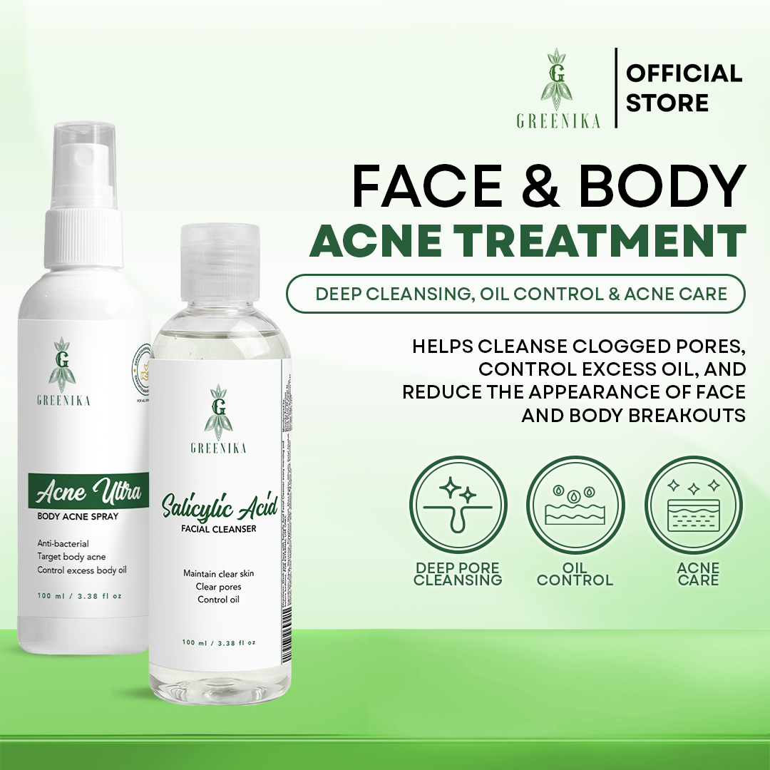 Greenika Acne Ultra Spray + Salicylic Cleanser Combo