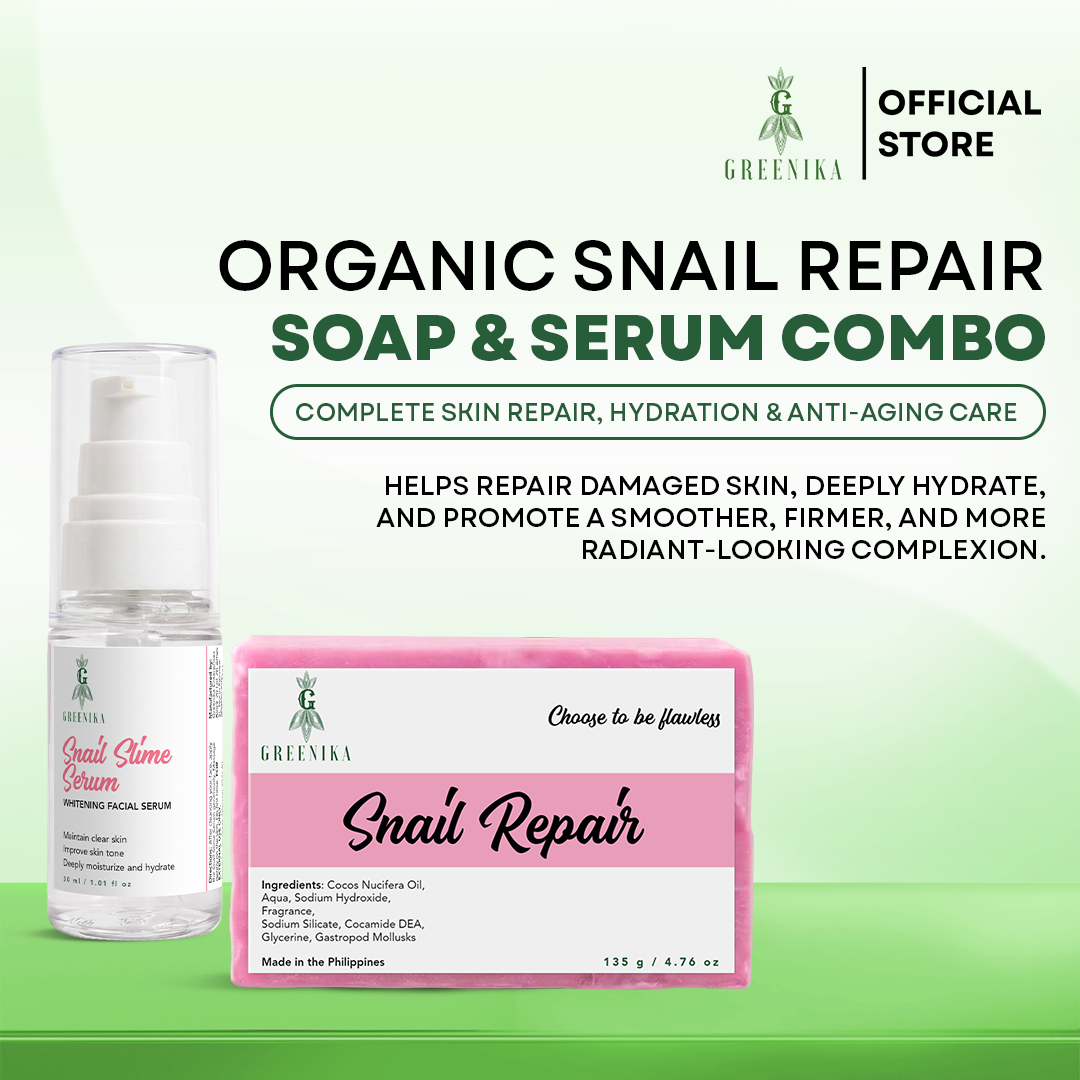 Greenika Organic Snail Slime Combo Soap and Serum