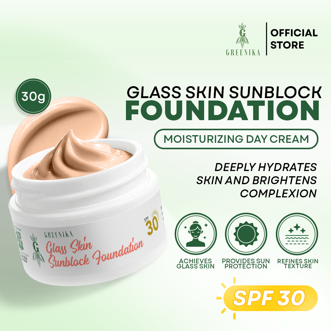 Greenika Glass Skin SPF30 Sunblock Foundation Moisturizer