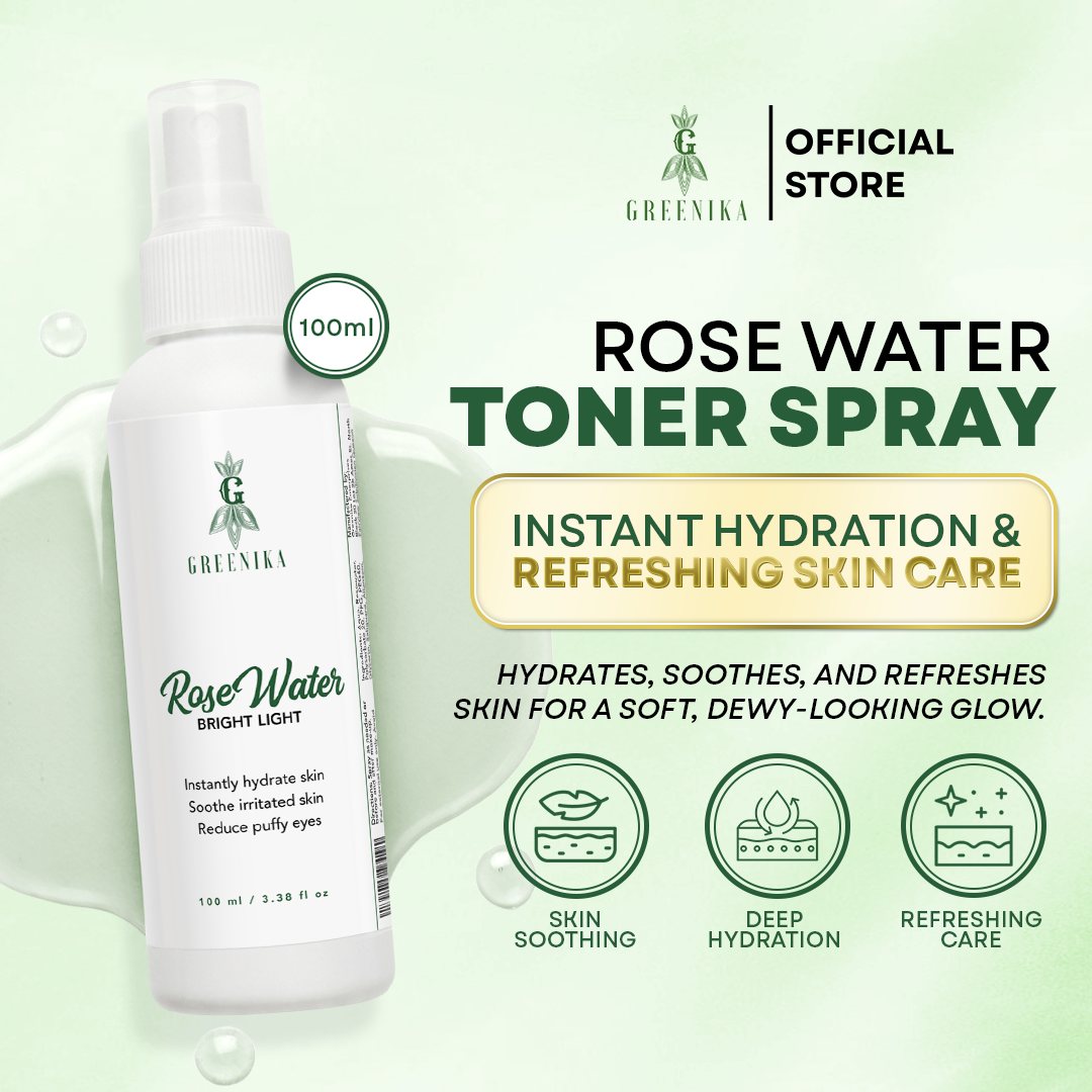 Greenika 60ML Natural Rose Water Facial Mist Spray