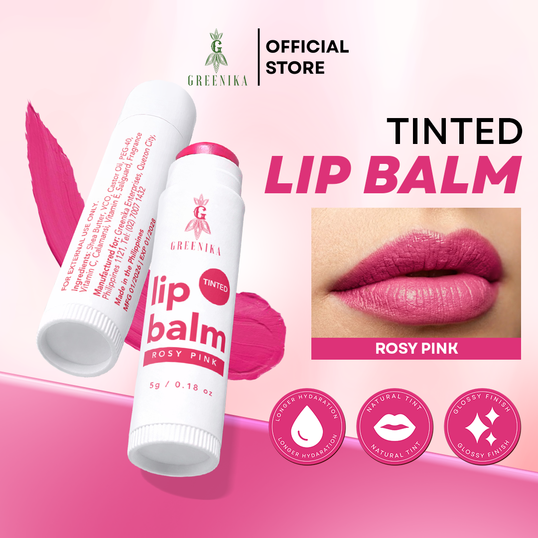 Greenika Shades Tinted Lip Balm - Rosy Pink