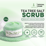 Greenika Tea Tree Anti Acne Anti Pimple Refined Salt Face and Body Scrub