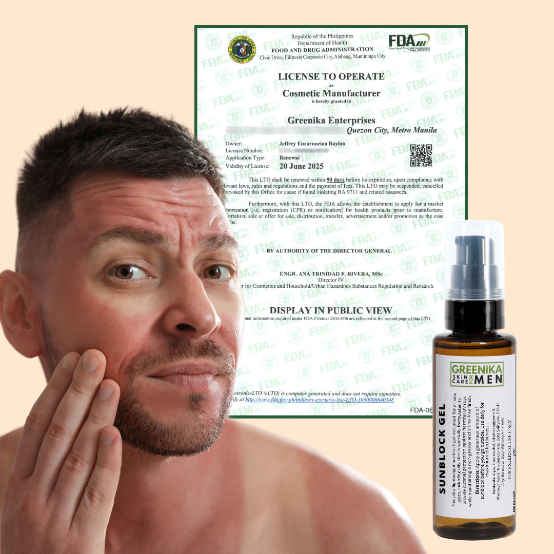 Greenika for Men Face Gel Facial Sunblock with SPF45