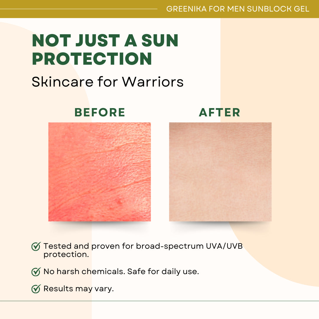 Greenika for Men Face Gel Facial Sunblock with SPF45