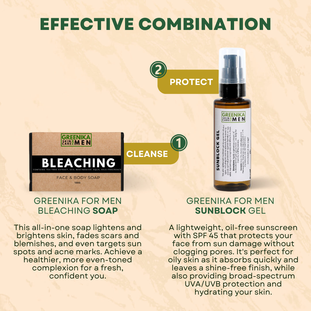 Greenika for Men Face Gel Facial Sunblock with SPF45