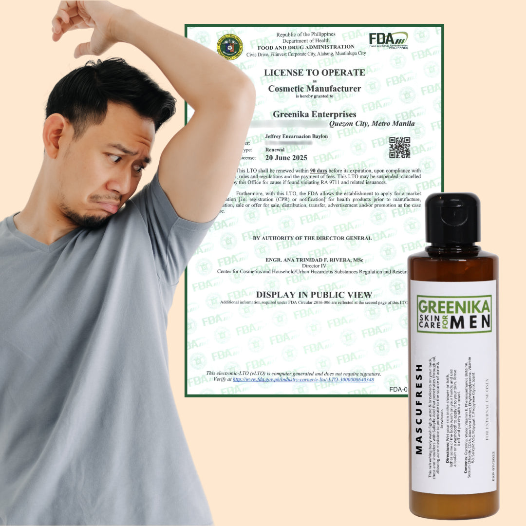 [ ANTI ODOR BODY WASH ] Greenika for Men Mascufresh Body Wash Shower Gel Cleanser with Salicylic Acid Cleanses Deeply Unclogs Pores Anti Bacterial Removes Bacne Arms Acne Body Acne Fungal Acne Whiteheads Blackheads Shoulders Pimple Remover for men