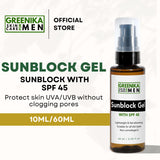 Greenika for Men Face Gel Facial Sunblock with SPF45