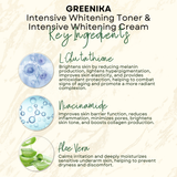 Greenika 100ML Intensive Whitening Toner + 30G Intensive Whitening Cream with SPF 30