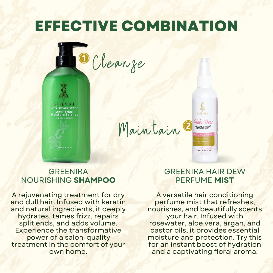 Greenika Hair Dew Conditioning Perfume Mist + Castor OIl Bundle