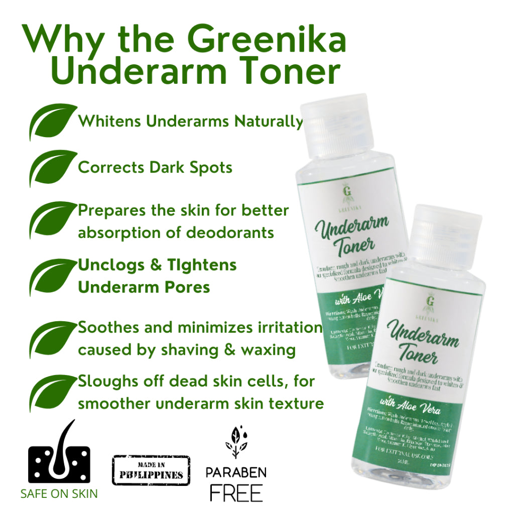 [ UNDERARM TONER ] Greenika 10X Underarm Whitening Toner Armpit Whitening Dark Spot Remover
