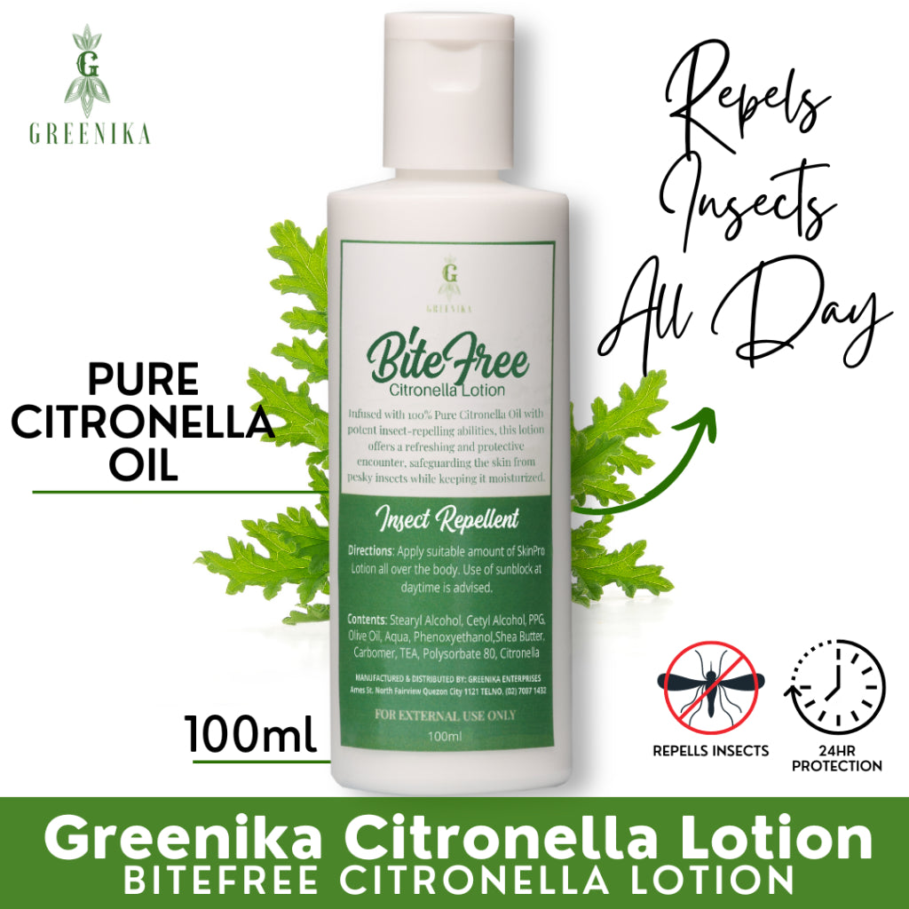 [ CITRONELLA LOTION + INSECT REPELLENT ] Greenika BiteFree Mosquito Repellent Lotion