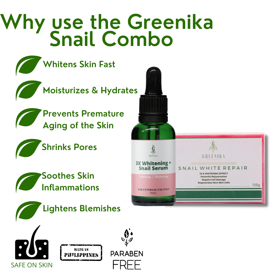 Greenika Organic Snail Slime Combo Soap and Serum