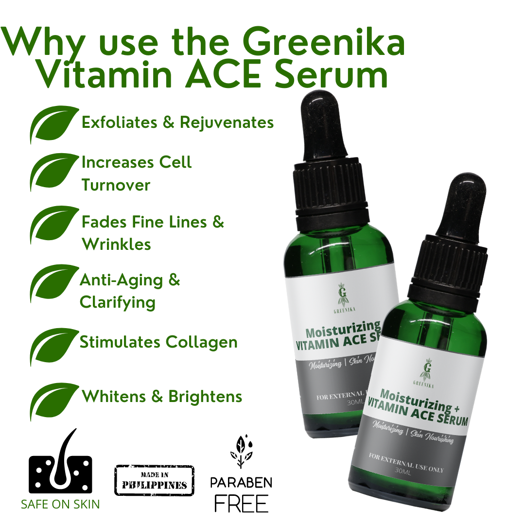 Greenika Whitening Face Serum Facial Moisturizer with Vitamin ACE and Niacinamide 15mL