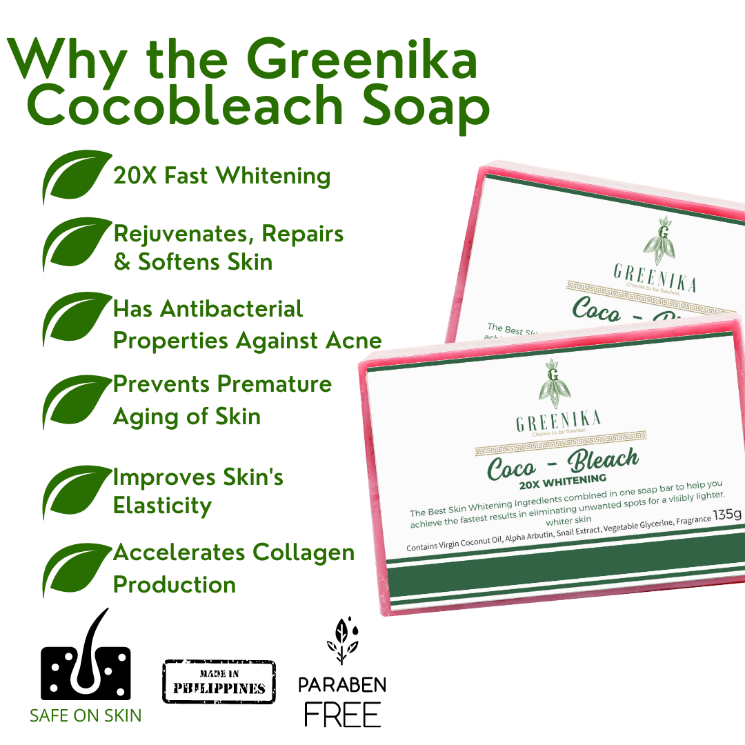 Greenika Coco Bleach Soap for Fast Whitening
