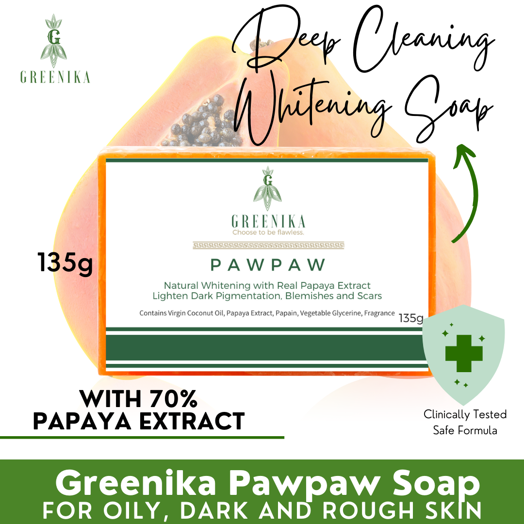 Greenika Premium Organic Orange Pawpaw Papaya Natural Whitening Soap