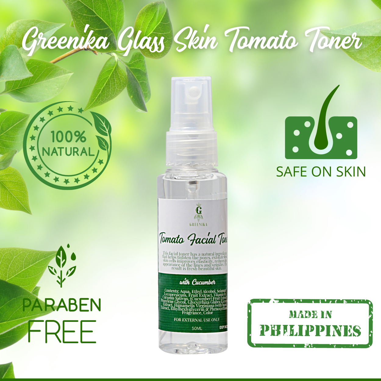 Greenika Tomato Glass Skin Toner