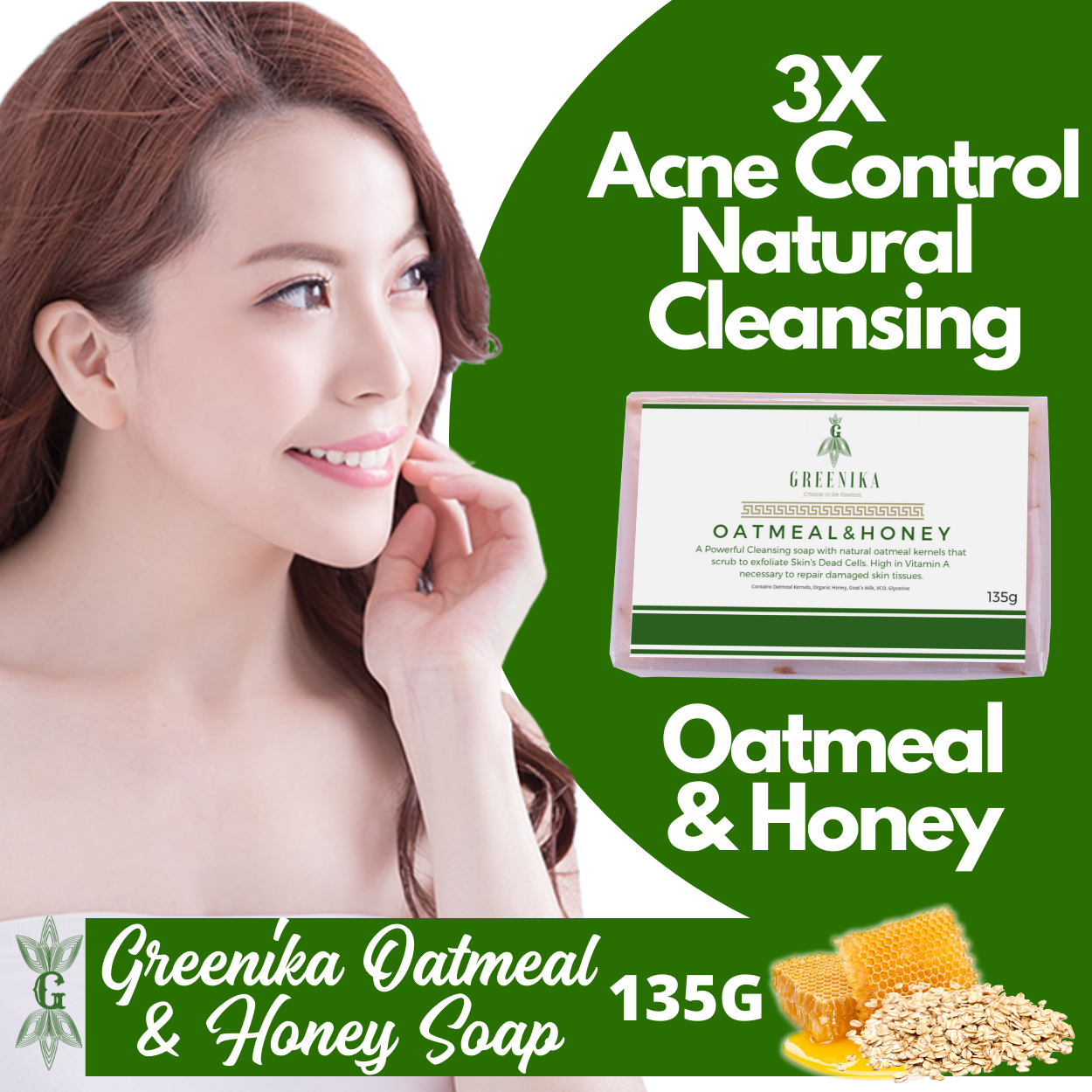 Greenika Premium Oatmeal and Honey Soap