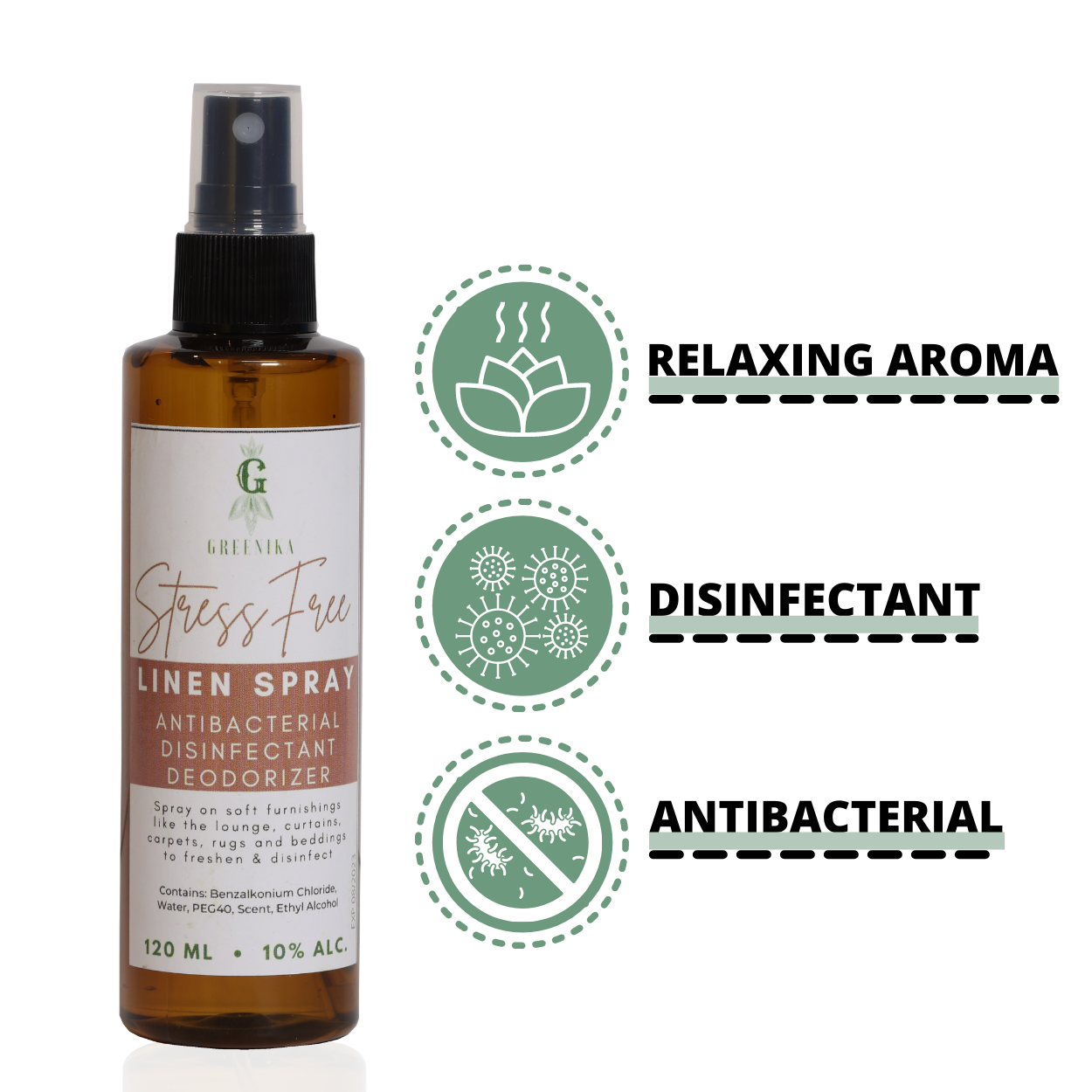Greenika Linen Mist Spray Stress-Free Scent