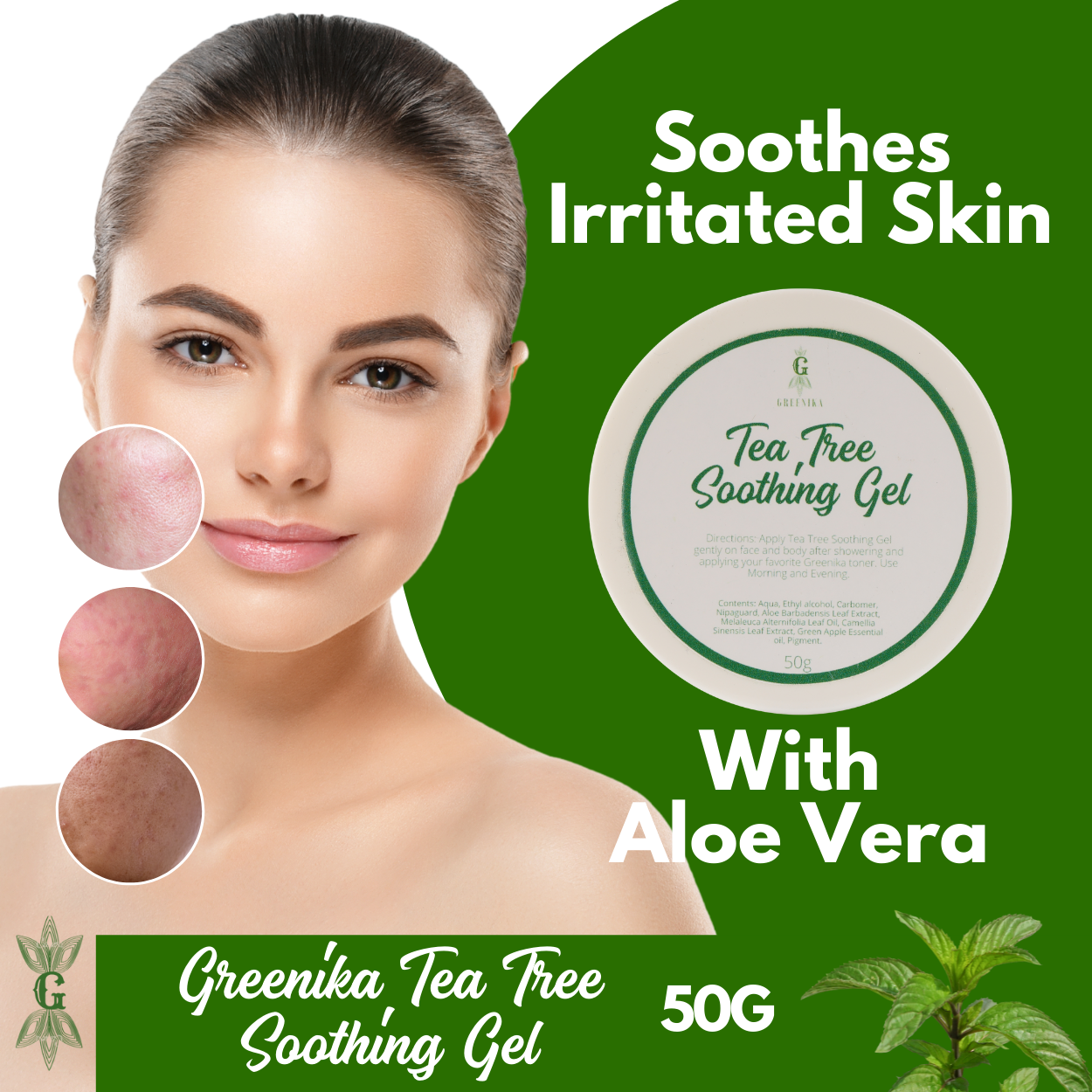 Greenika Tea Tree Gel with Aloe Vera Extract