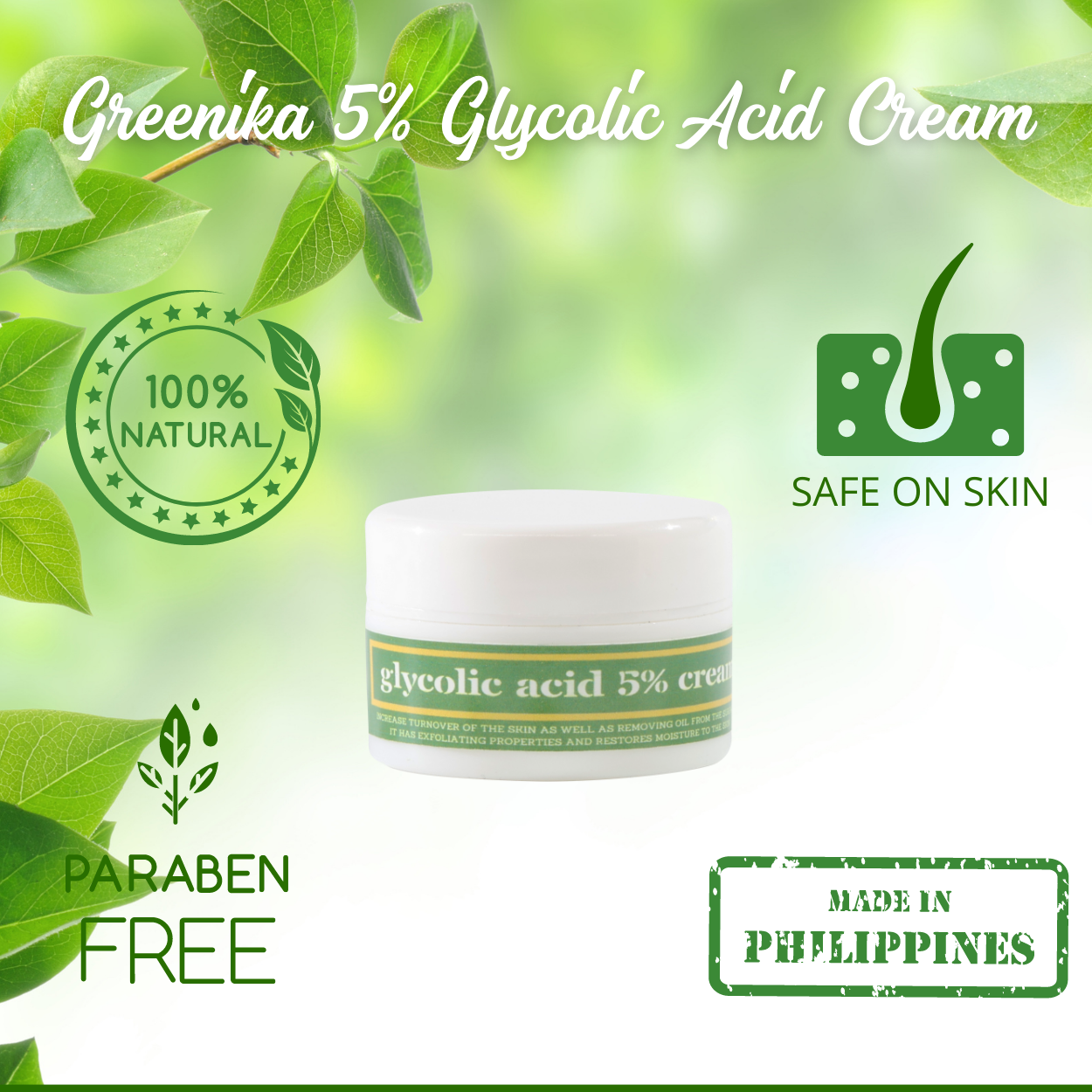Greenika Exfolika 5% Glycolic Acid Cream