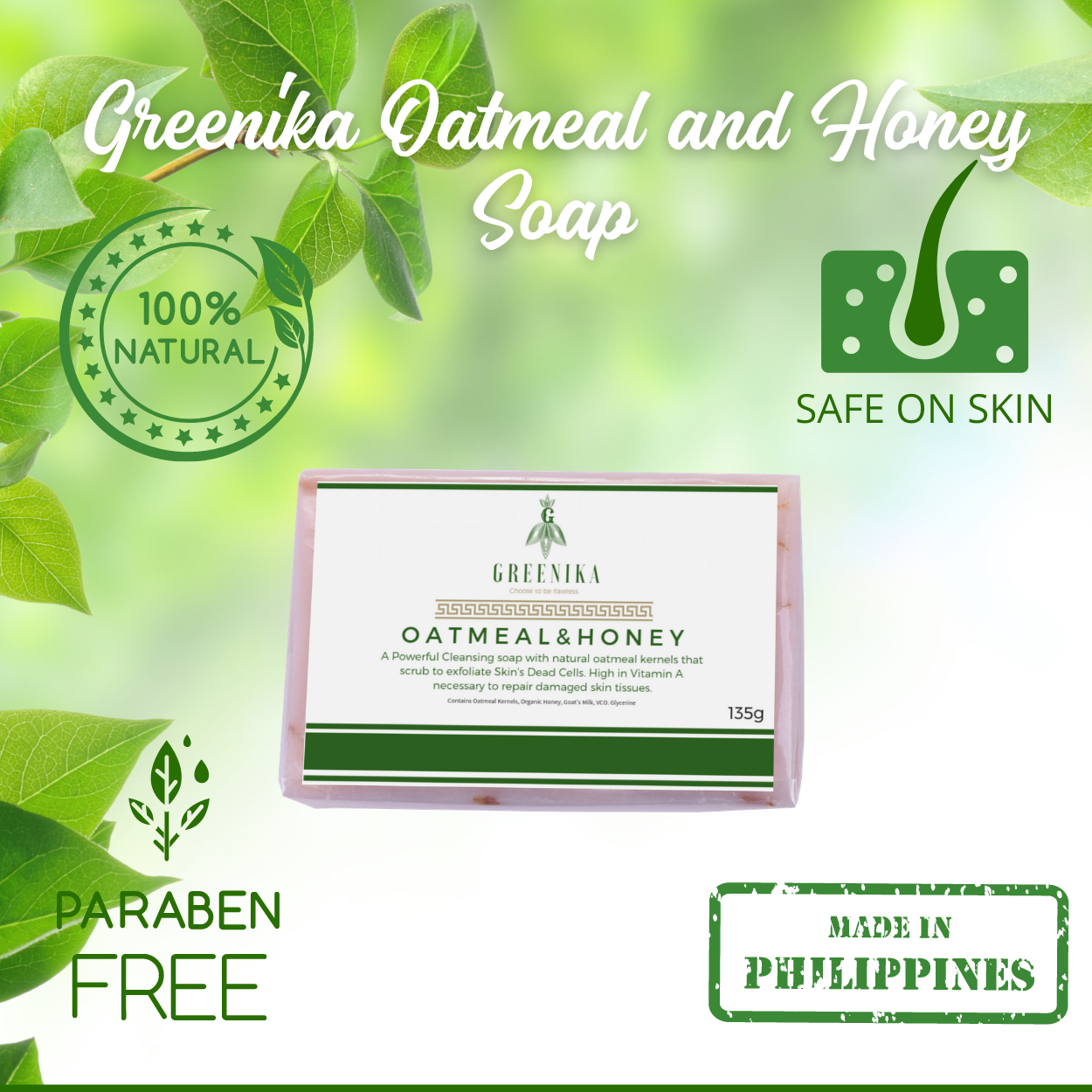 Greenika Premium Oatmeal and Honey Soap
